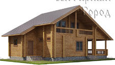 Проект сруба из оцилиндрованного бревна D240 для строительства деревянного дома размерами 6,5х10,0 и площадью 72м2.